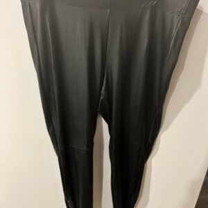 Lane Bryant black faux leather leggings zip ankle Size 18 /20